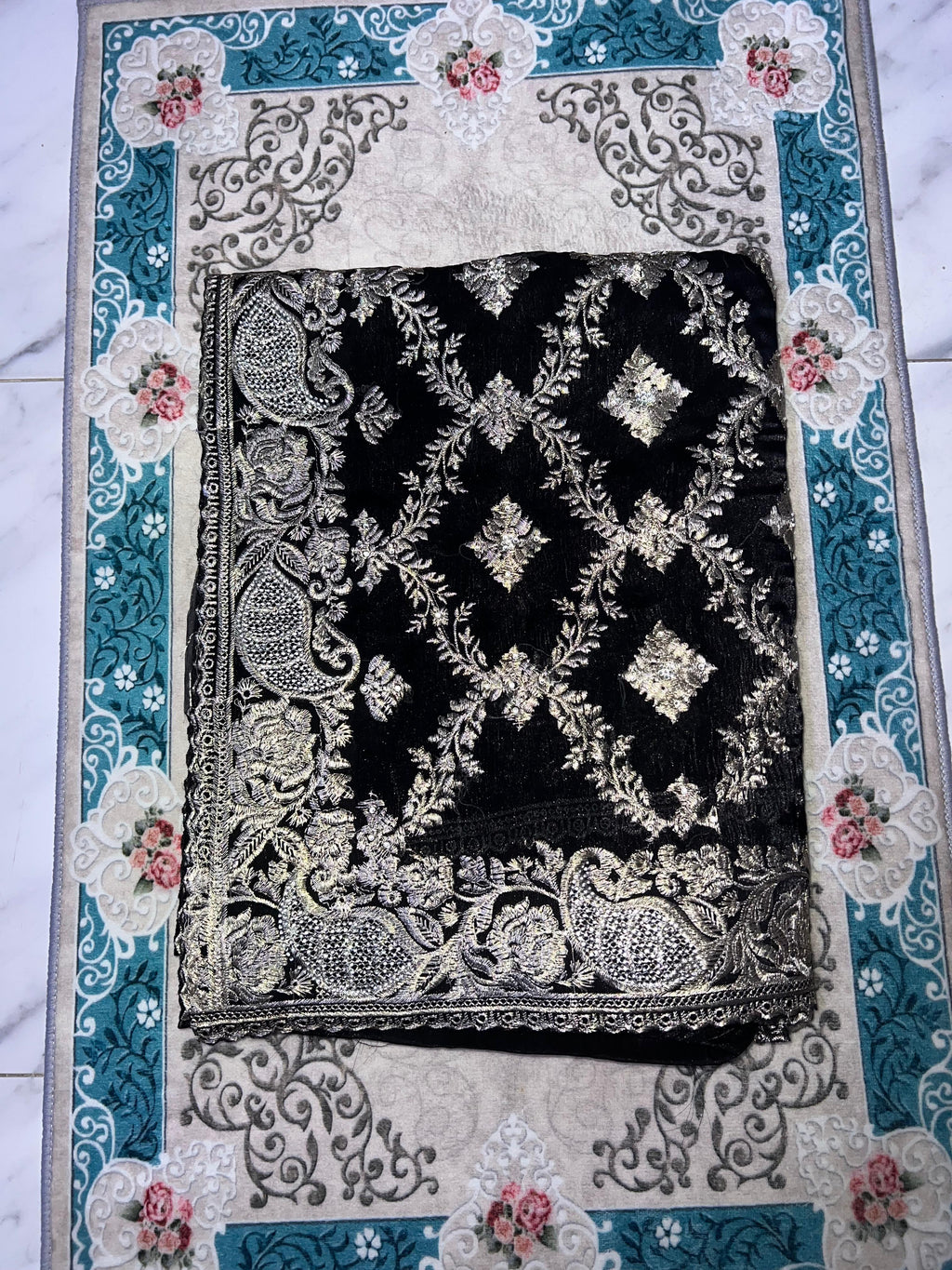 Gorgeous BLACK saree with stone work ( Indian Jimmy Choo fabric)