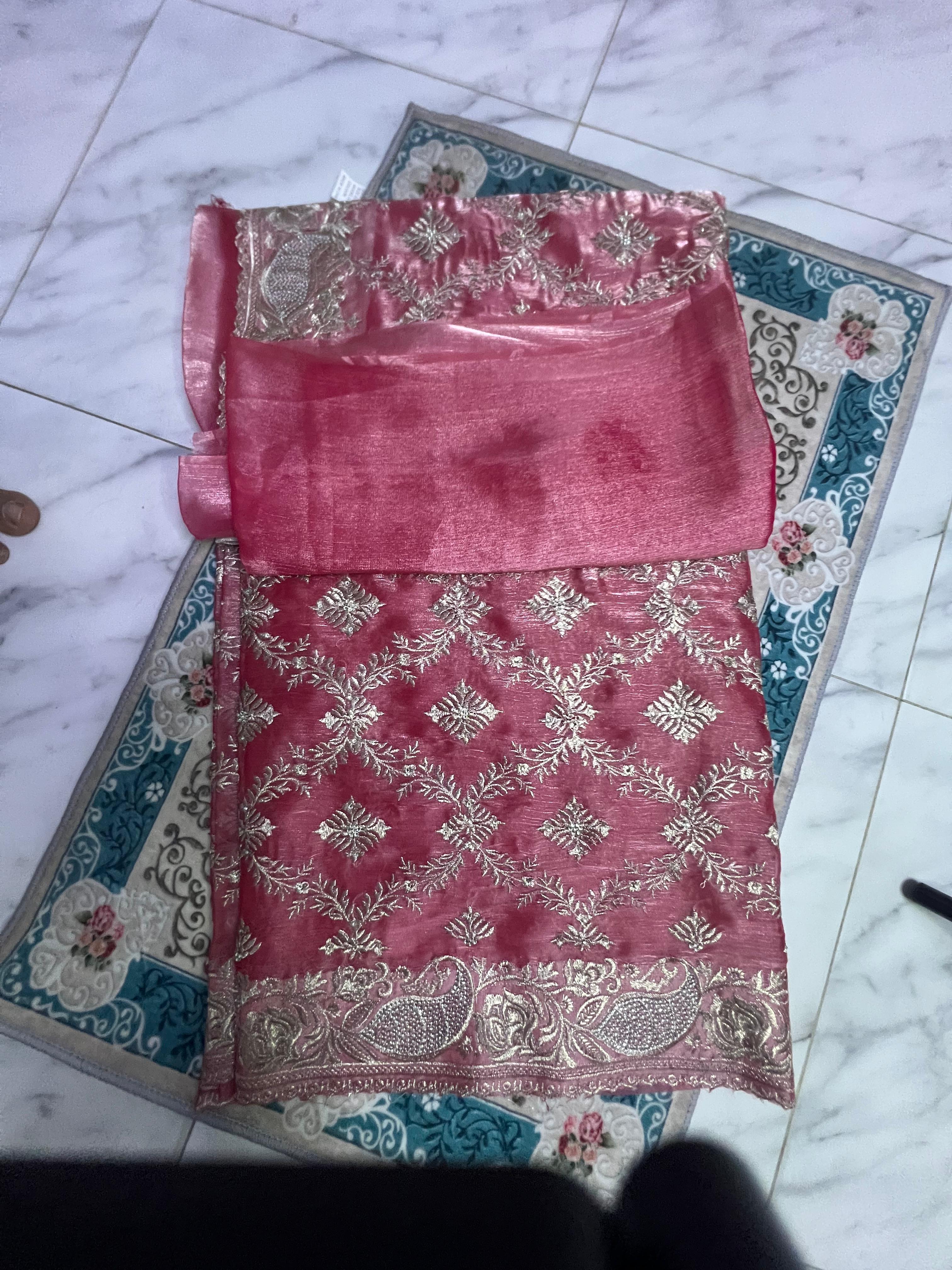 Gorgeous Pink Saree with stone work  (INDIAN JIMMY CHOO)
